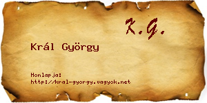 Král György névjegykártya